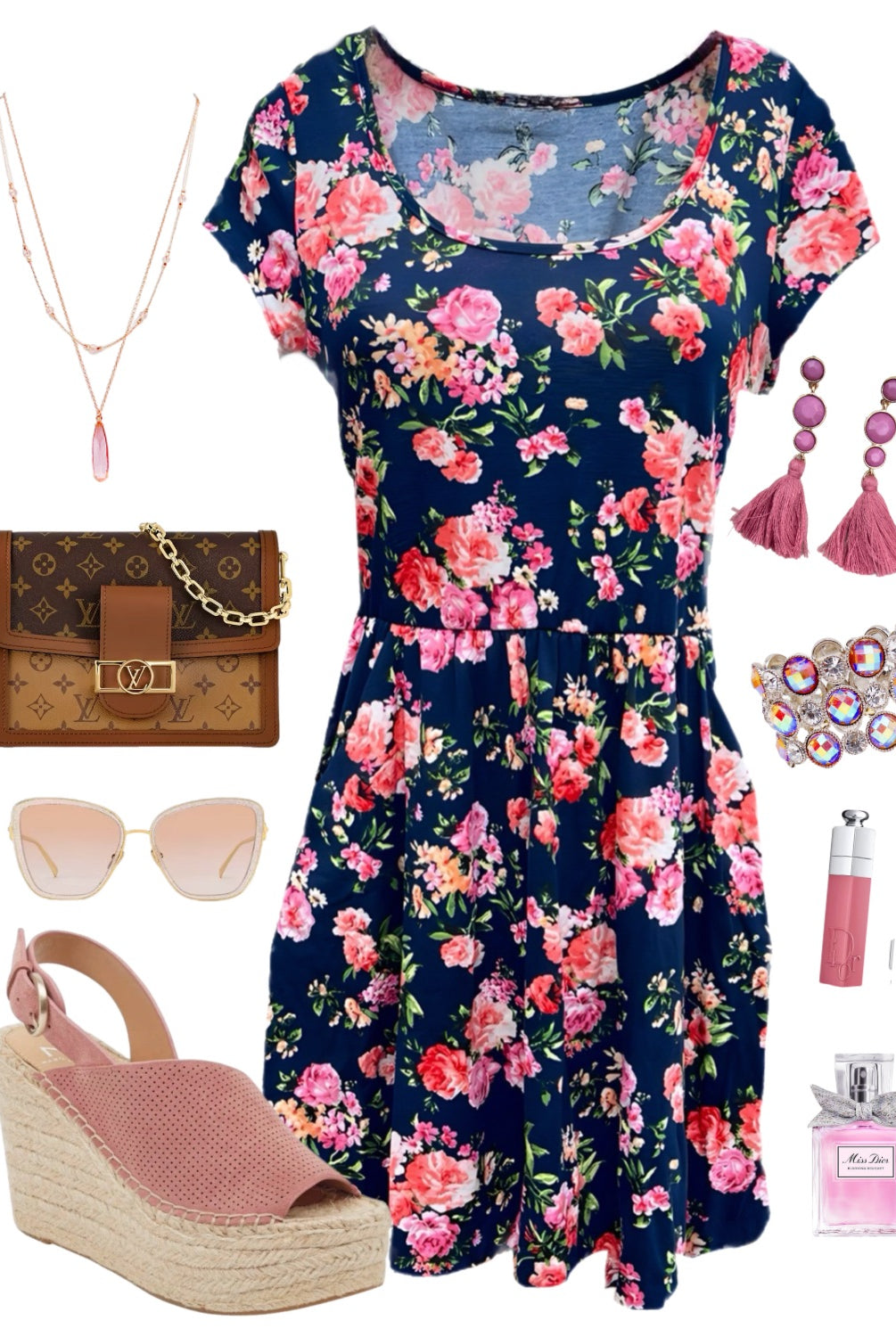 Short Sleeve Floral Pocket Dress-Dress-privityboutique.com-Privity Boutique, Women’s Fashion Boutique in Mesa, Arizona