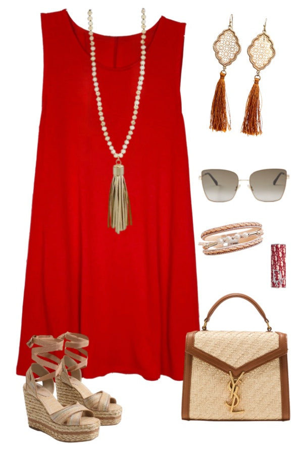 Basic Pocket Tank Dress - Red-Dress-privityboutique.com-Privity Boutique, Women’s Fashion Boutique in Mesa, Arizona