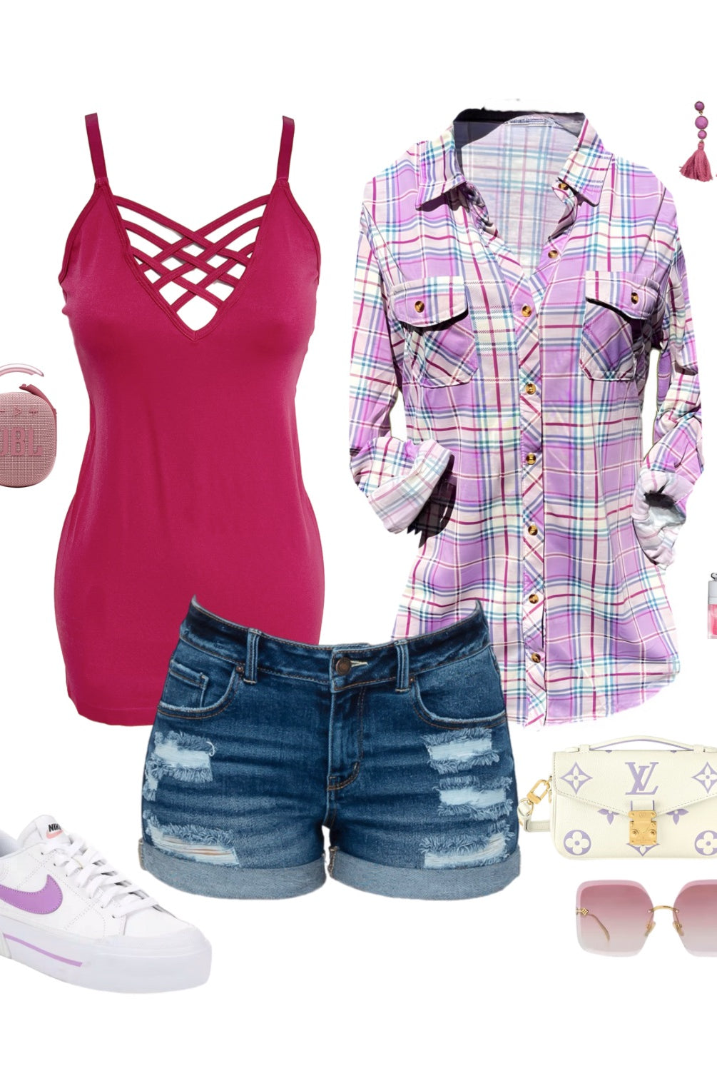 Penny Plaid Flannel Top - Lavender-flannel-privityboutique-Privity Boutique, Women’s Fashion Boutique in Mesa, Arizona