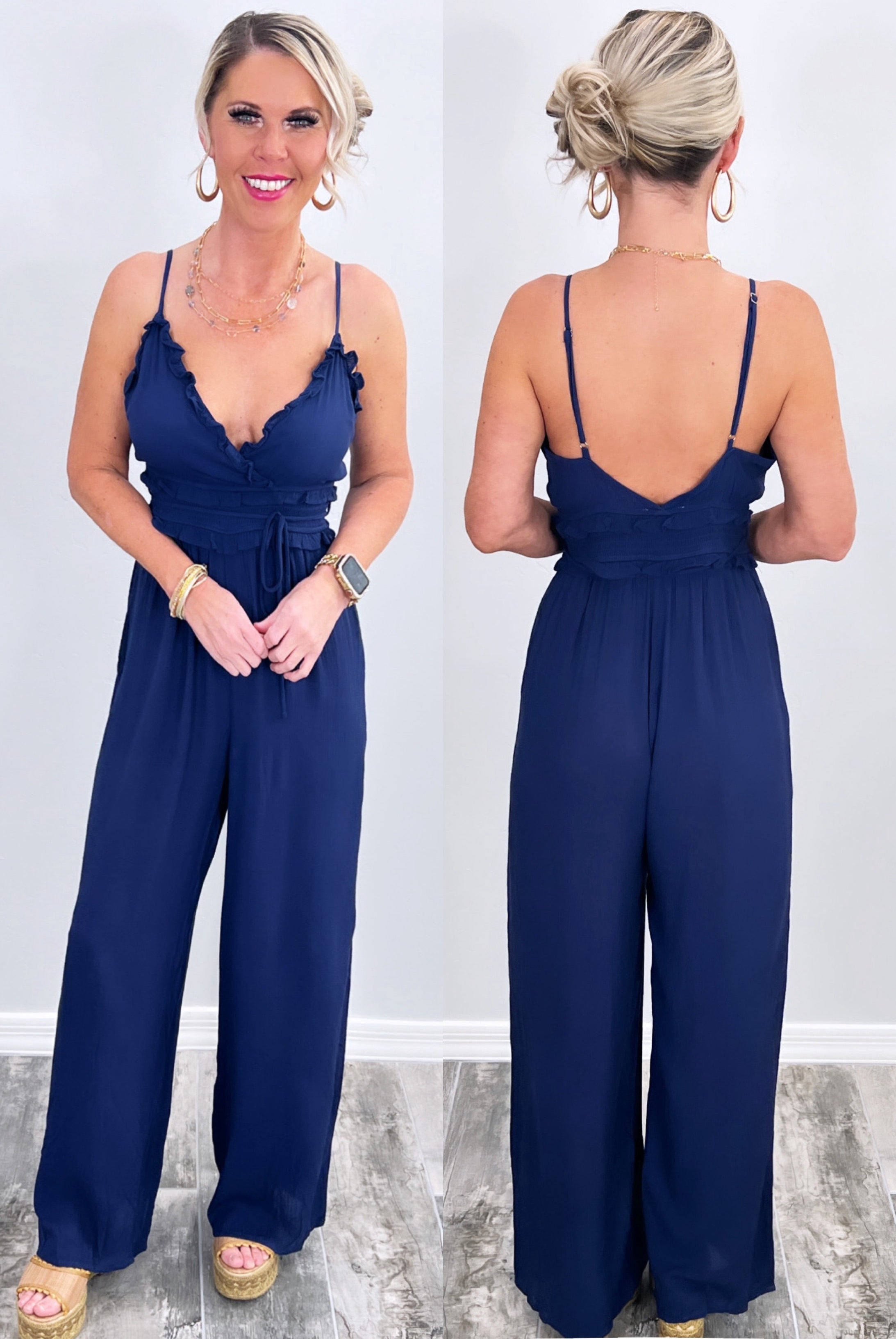 Paradise Haven Jumpsuit - Navy-Dress-privityboutique.com-Privity Boutique, Women’s Fashion Boutique in Mesa, Arizona