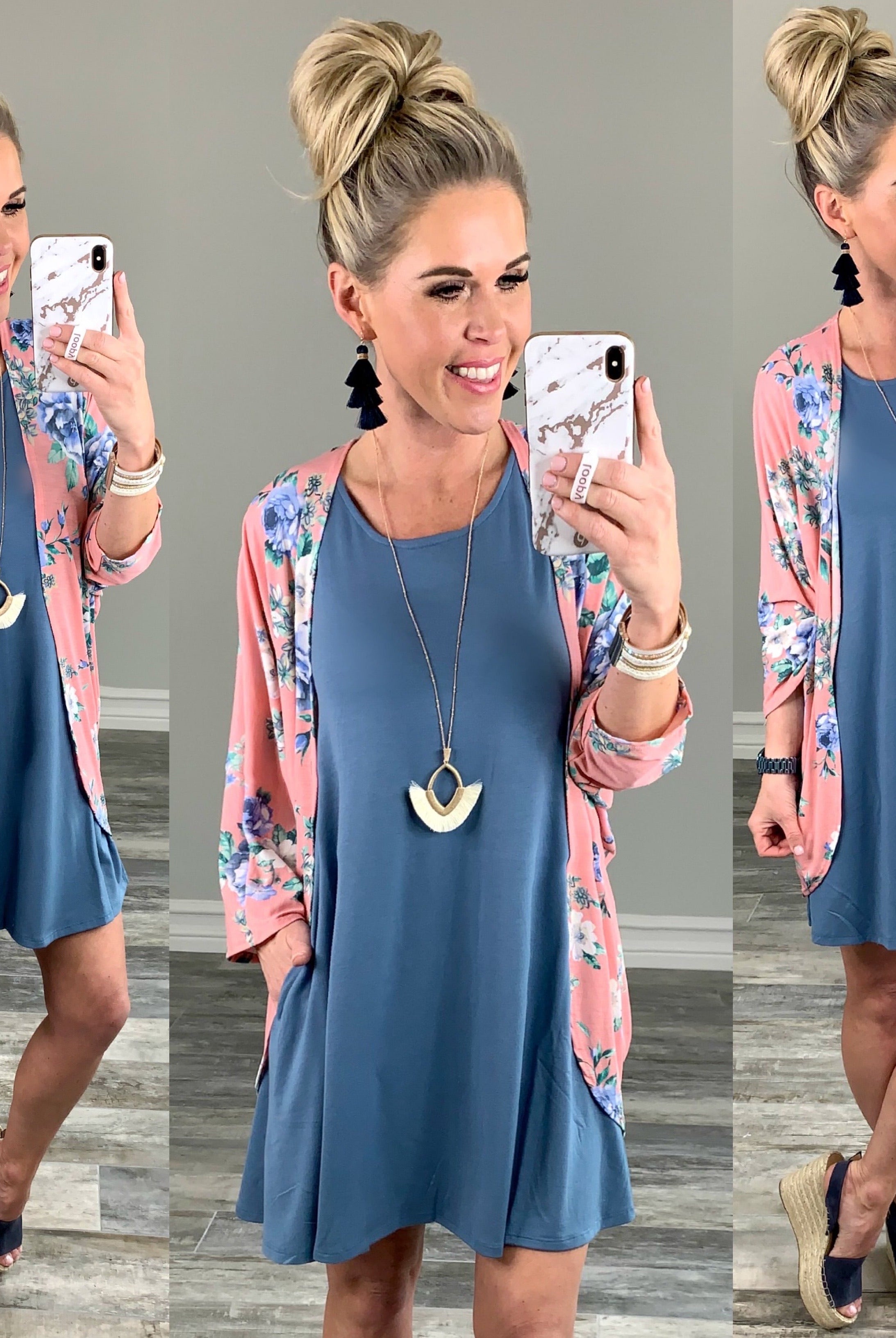 Basic Pocket Tank Dress - Steel Blue-Dress-privityboutique.com-Privity Boutique, Women’s Fashion Boutique in Mesa, Arizona