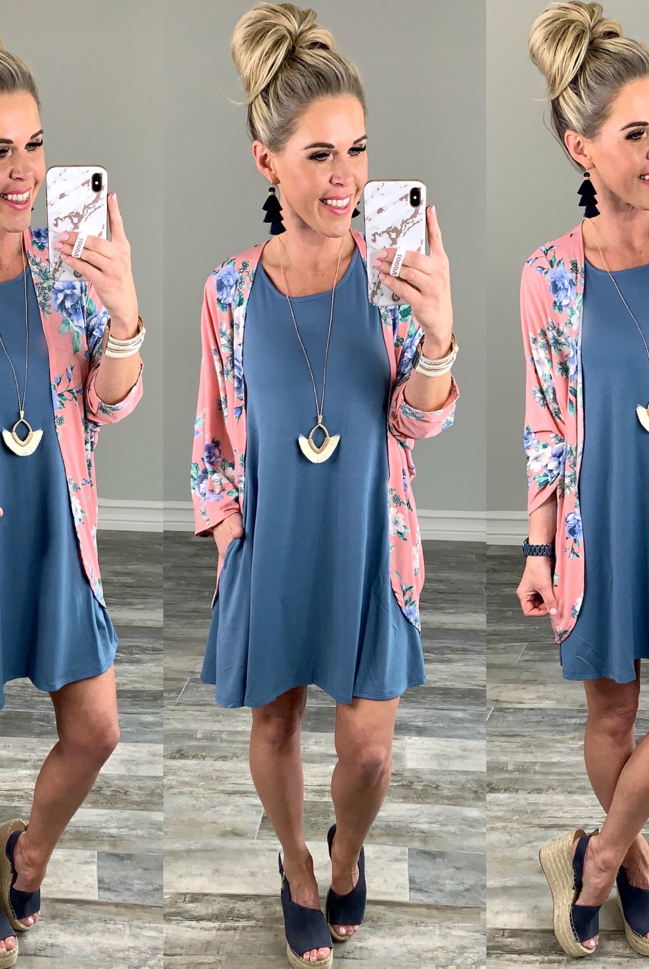 Basic Pocket Tank Dress - Steel Blue-Dress-privityboutique.com-Privity Boutique, Women’s Fashion Boutique in Mesa, Arizona