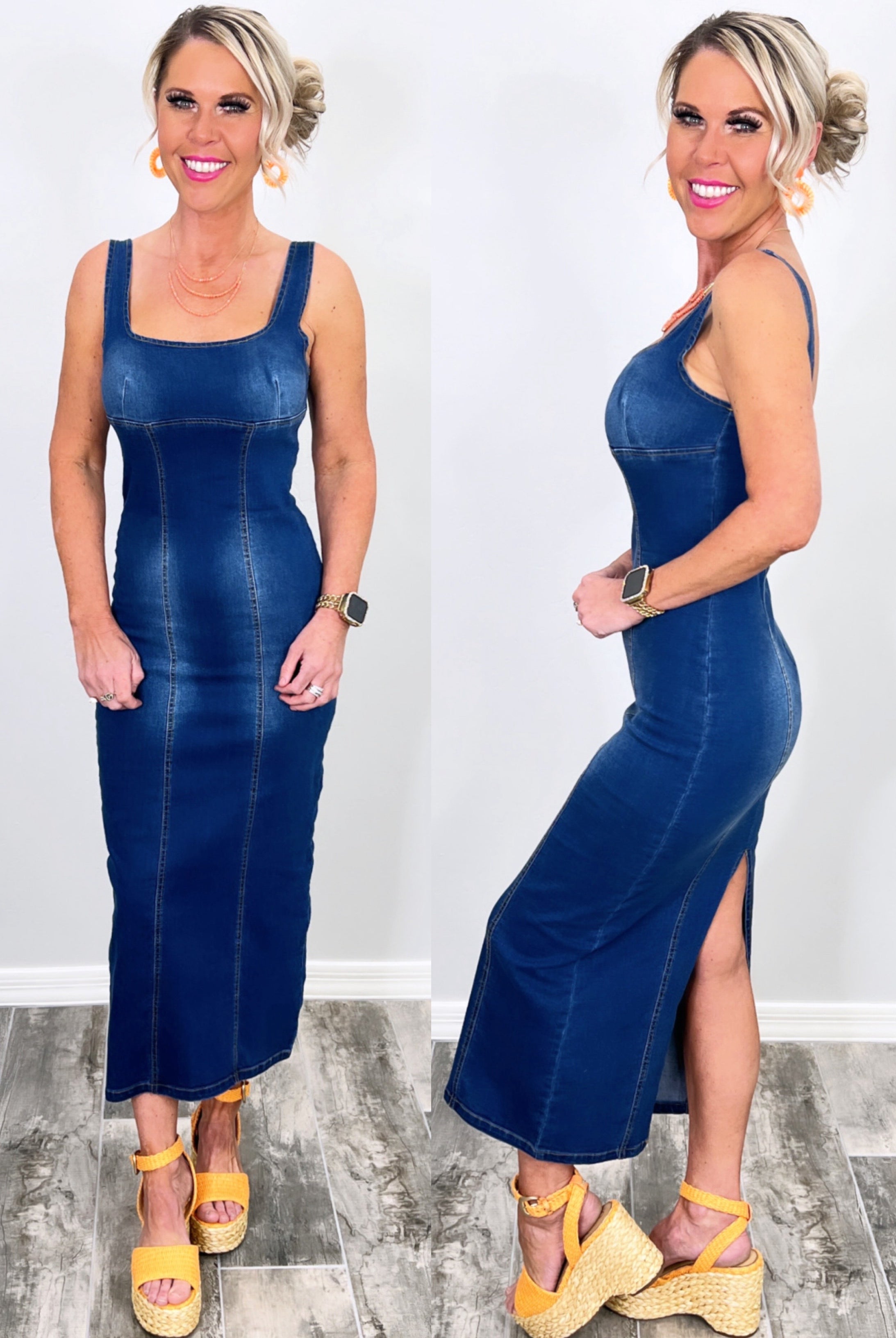 My Revenge Dark Wash Denim Dress-Dress-privityboutique.com-Privity Boutique, Women’s Fashion Boutique in Mesa, Arizona