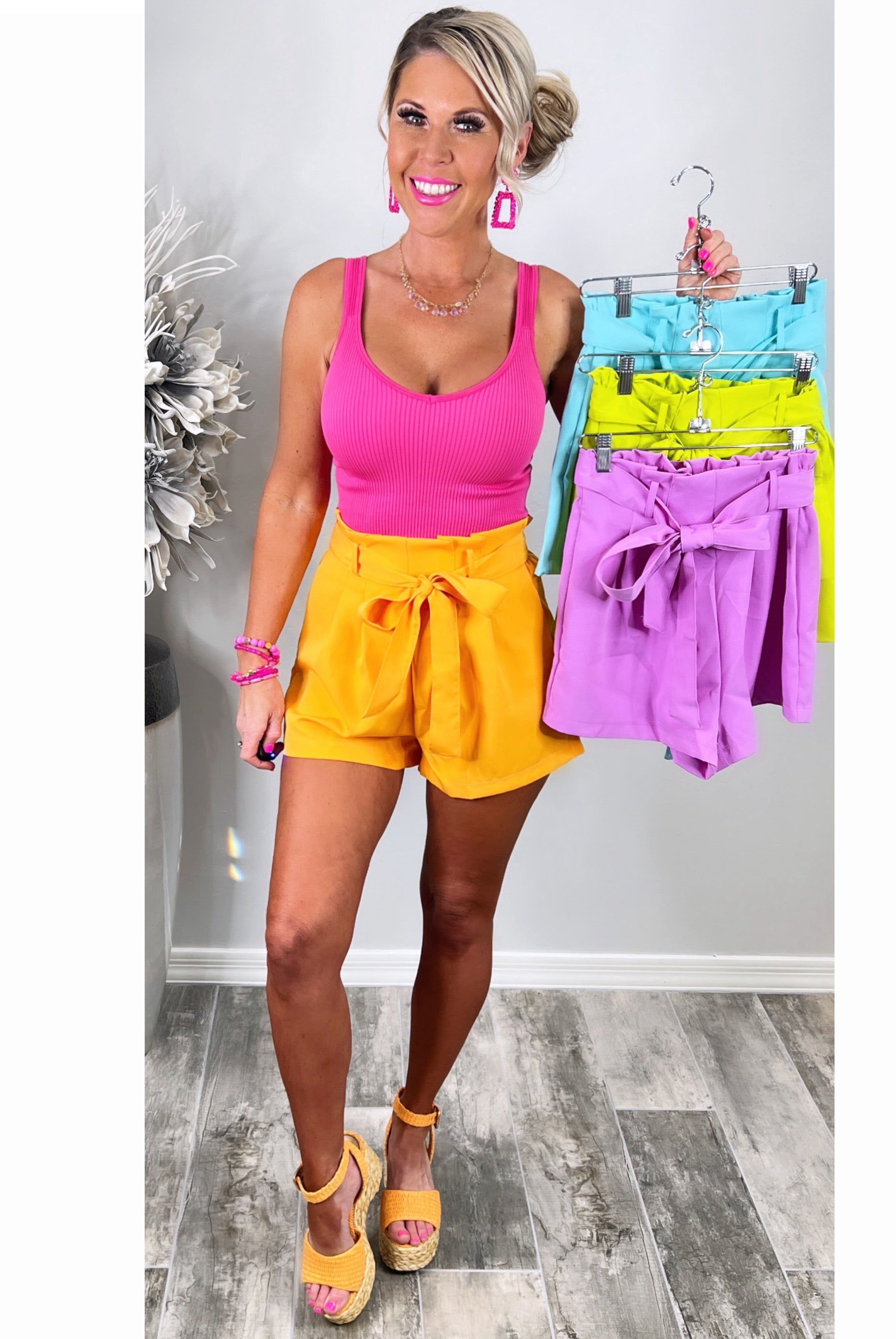 State Of Mind Belted Shorts - Orange-Dress-privityboutique.com-Privity Boutique, Women’s Fashion Boutique in Mesa, Arizona