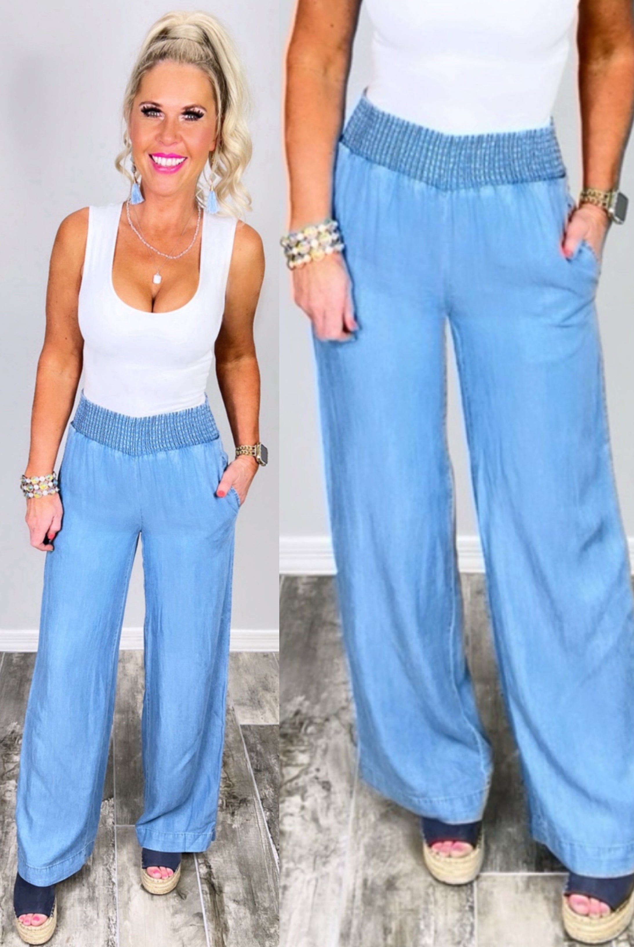 Uncover The Mystery Pants - Blue-Pants-privityboutique.com-Privity Boutique, Women’s Fashion Boutique in Mesa, Arizona