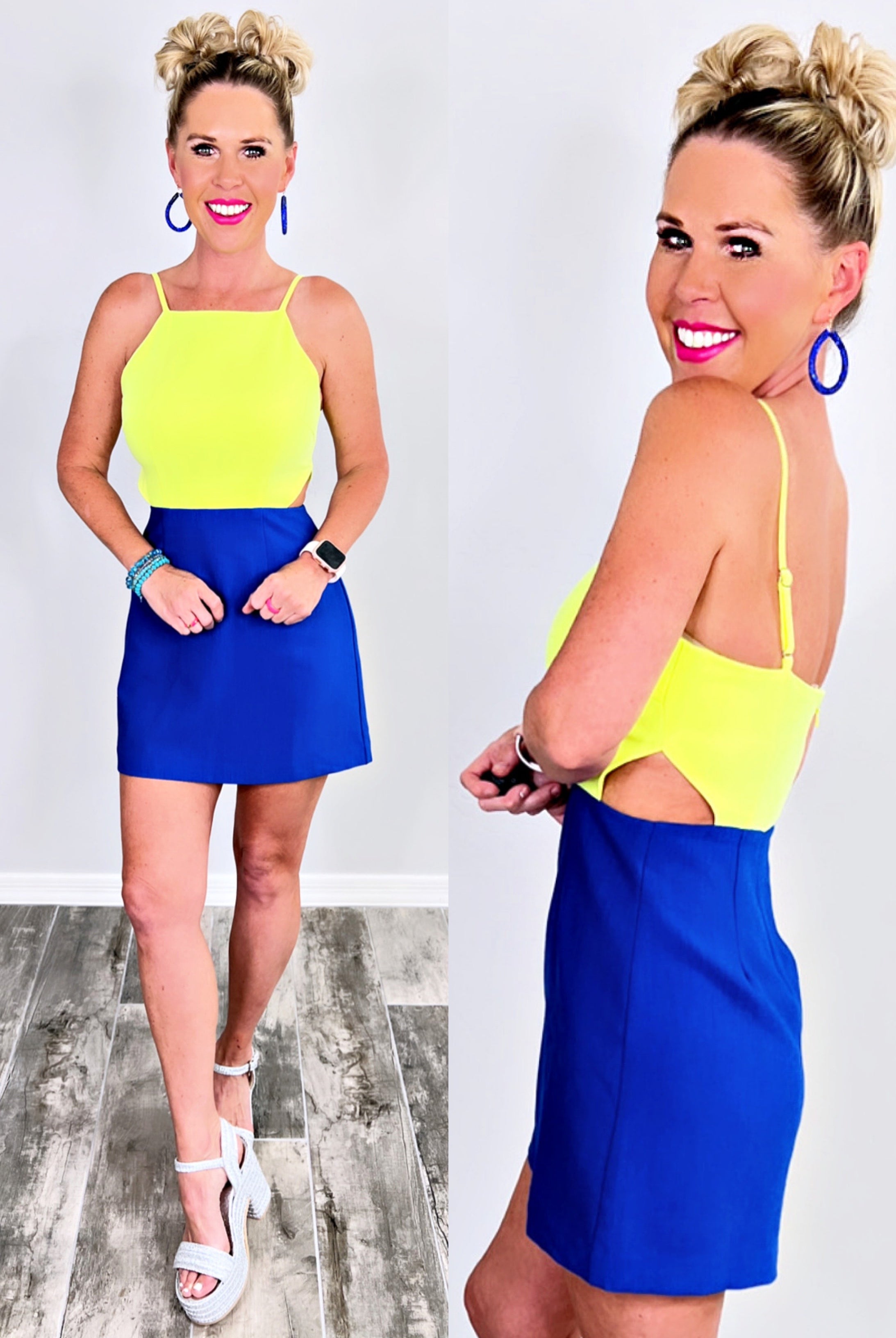 Bright Ideas Open Side Dress - Blue-Dress-privityboutique.com-Privity Boutique, Women’s Fashion Boutique in Mesa, Arizona