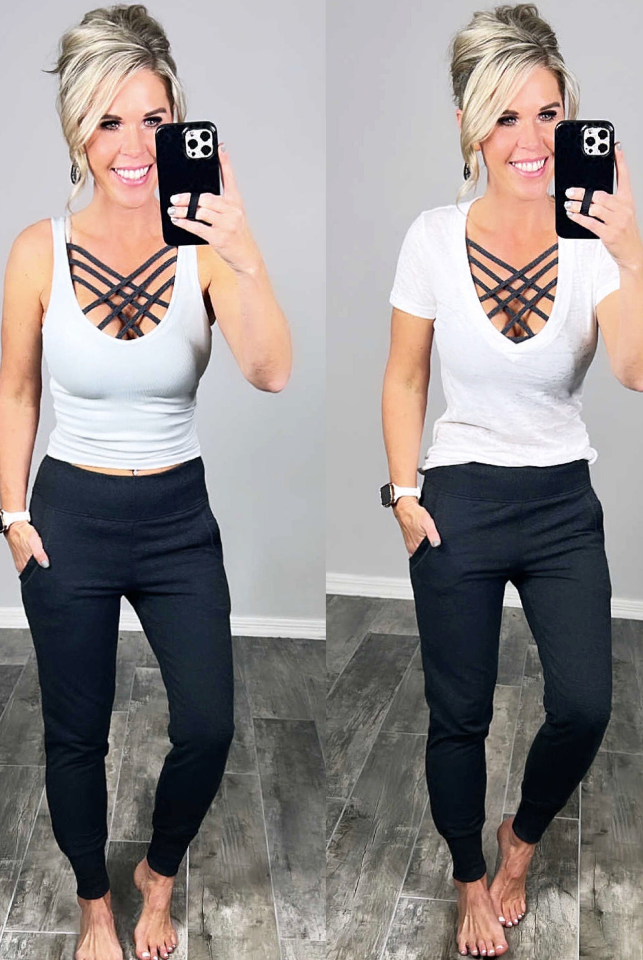 Lounging Around Joggers - Charcoal-joggers-privityboutique.com-Privity Boutique, Women’s Fashion Boutique in Mesa, Arizona