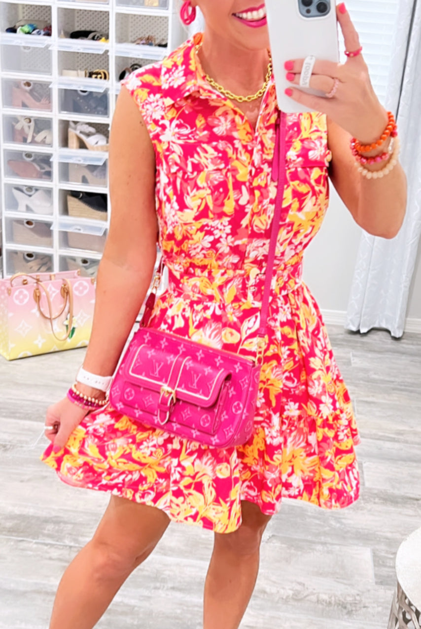 Keep Blooming Multi Floral Print Dress - Pink-Dress-privityboutique.com-Privity Boutique, Women’s Fashion Boutique in Mesa, Arizona