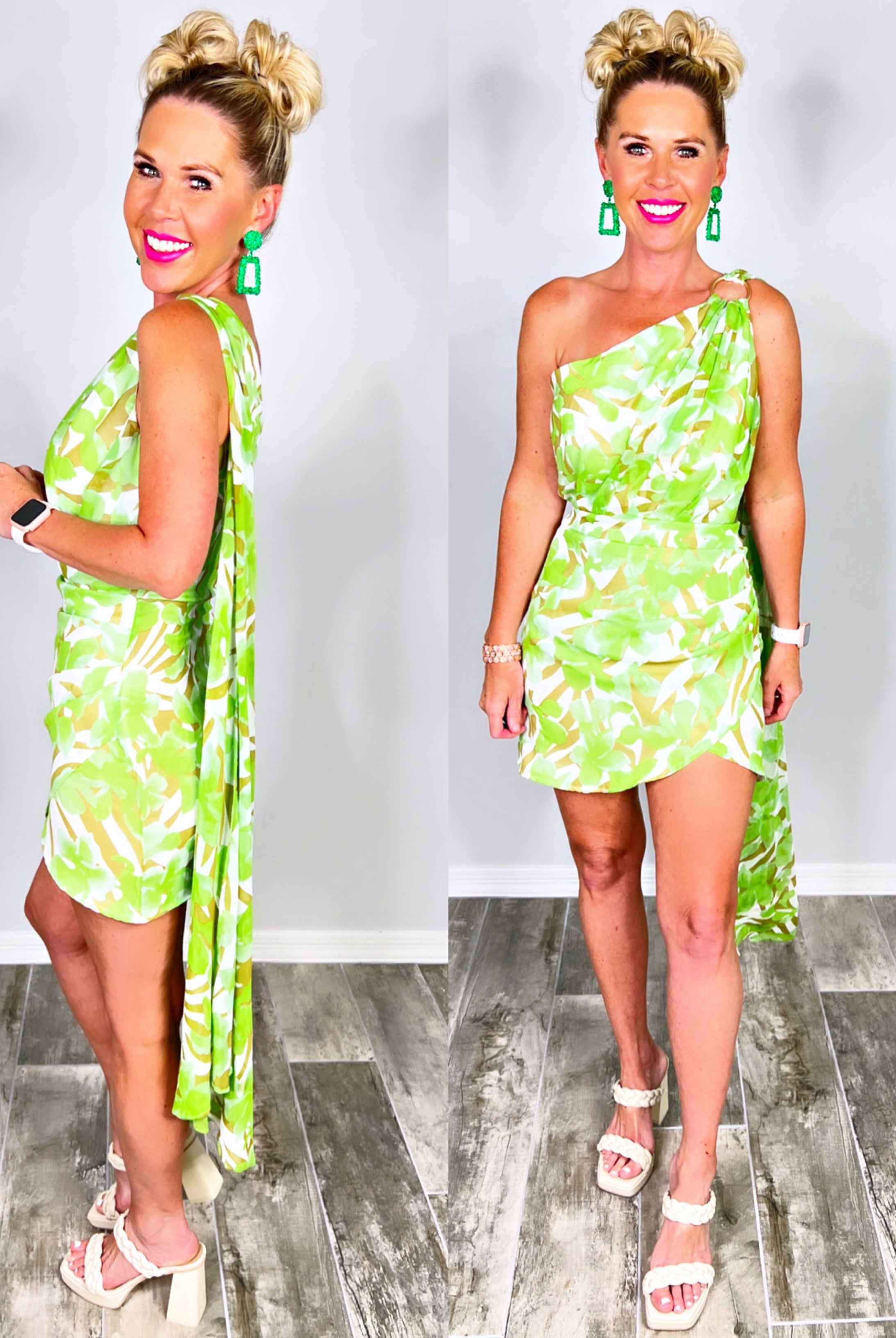 Tropics One Shoulder Dress-Dress-privityboutique.com-Privity Boutique, Women’s Fashion Boutique in Mesa, Arizona