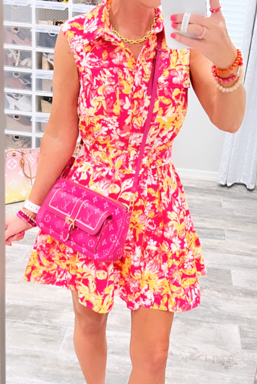 Keep Blooming Multi Floral Print Dress - Pink-Dress-privityboutique.com-Privity Boutique, Women’s Fashion Boutique in Mesa, Arizona