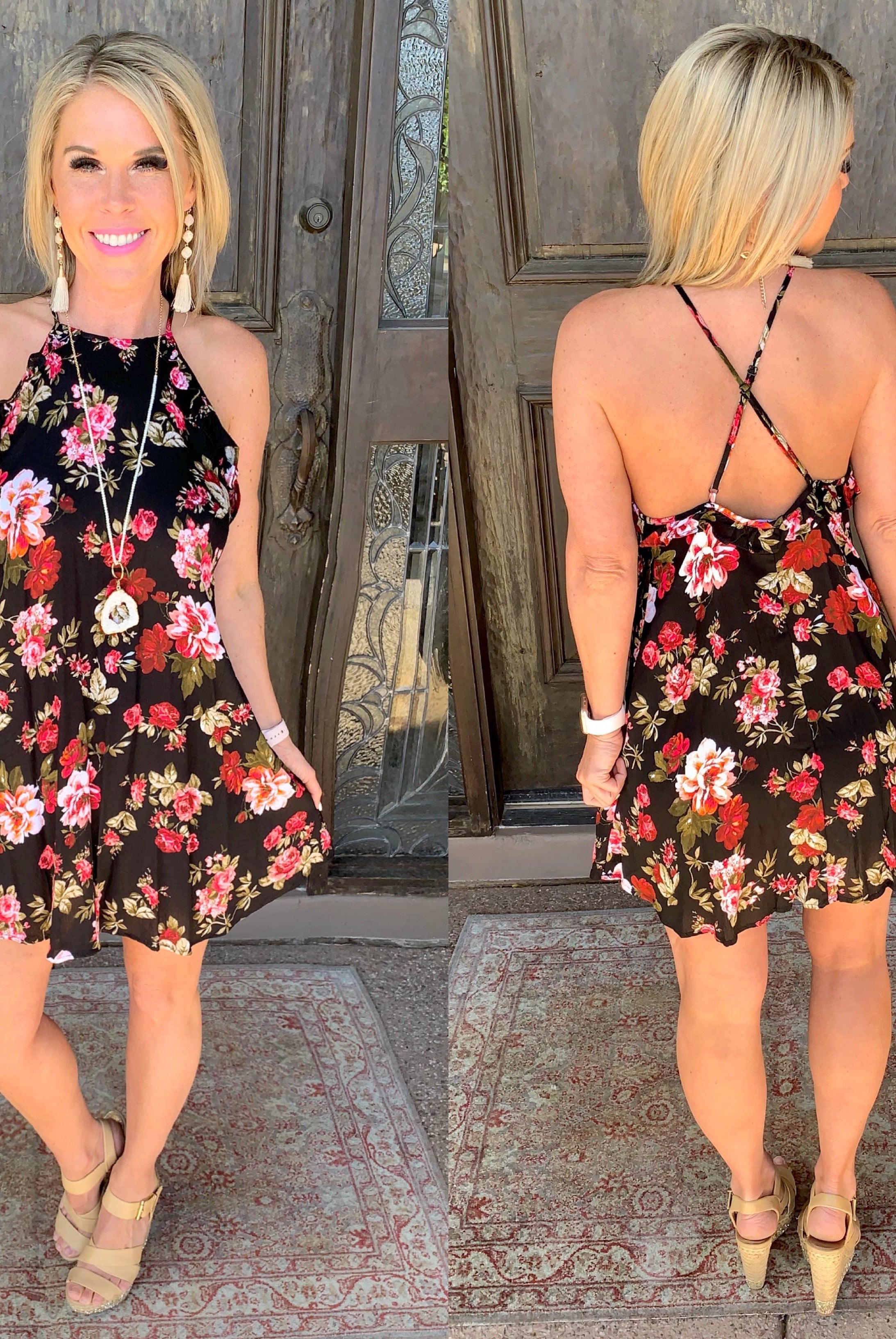 Day Dreaming Floral Dress - Black-Dress-privityboutique.com-Privity Boutique, Women’s Fashion Boutique in Mesa, Arizona