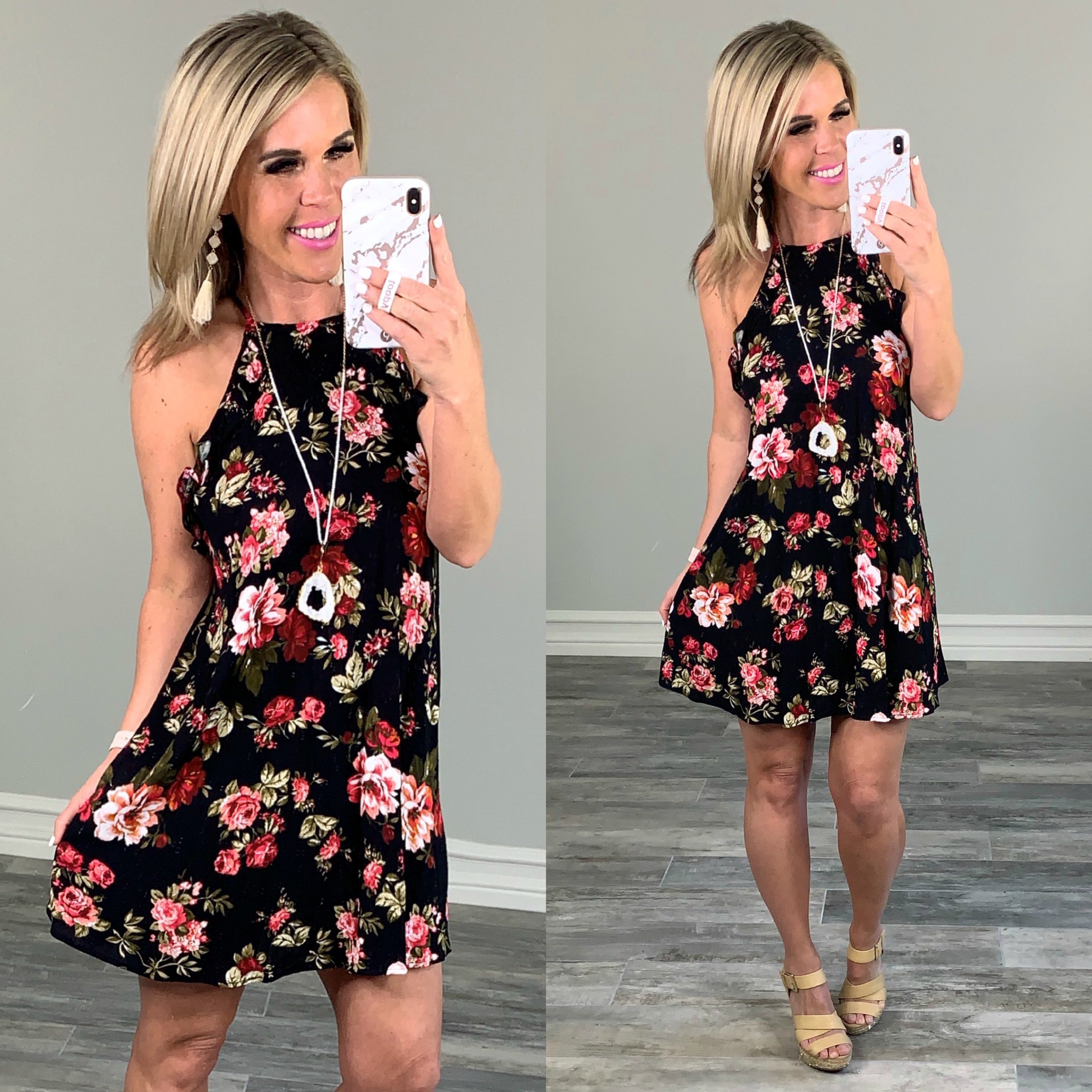 Day Dreaming Floral Dress - Black-Dress-privityboutique.com-Privity Boutique, Women’s Fashion Boutique in Mesa, Arizona
