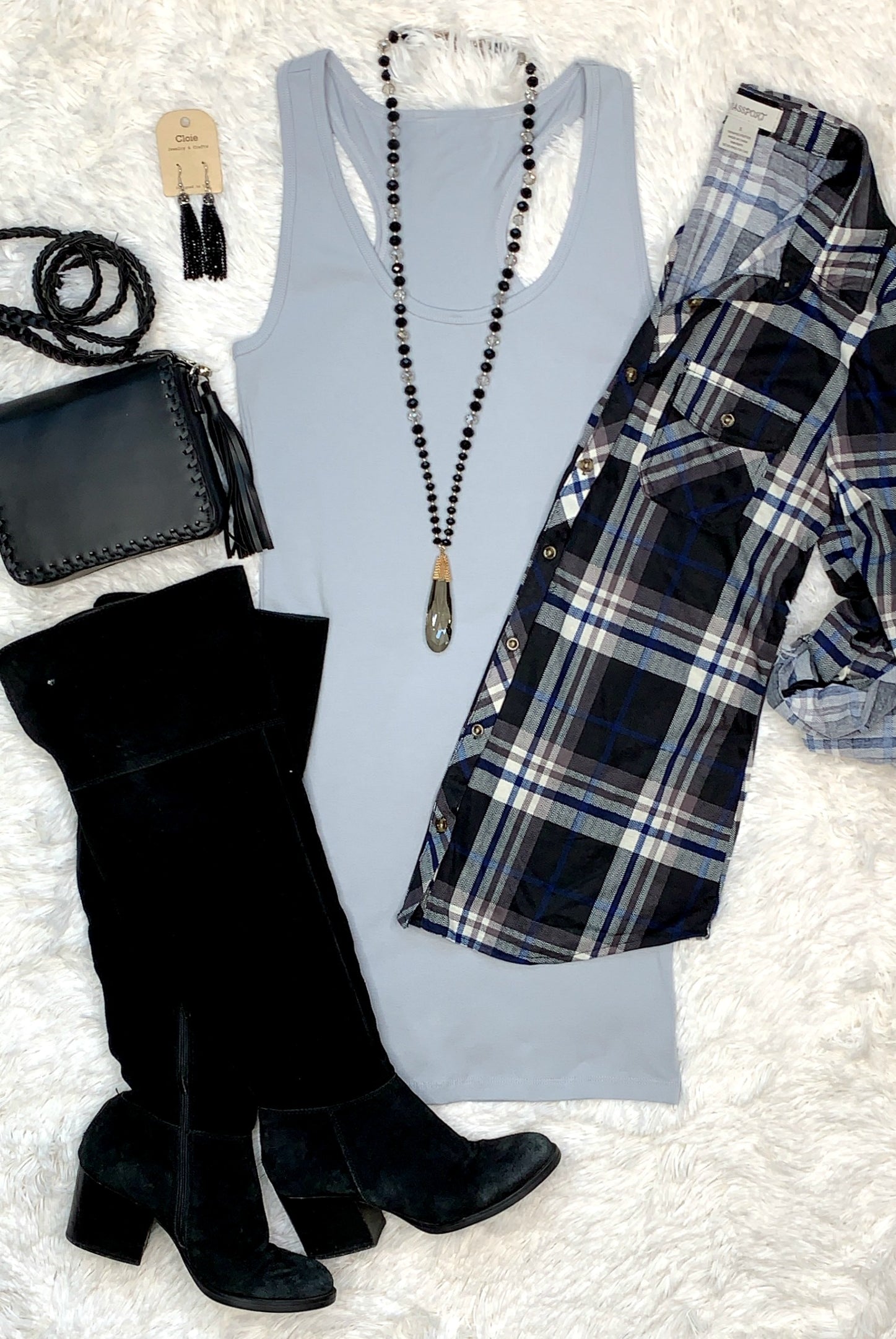 Basic Tank Dress - Silver-Top-privityboutique-Privity Boutique, Women’s Fashion Boutique in Mesa, Arizona