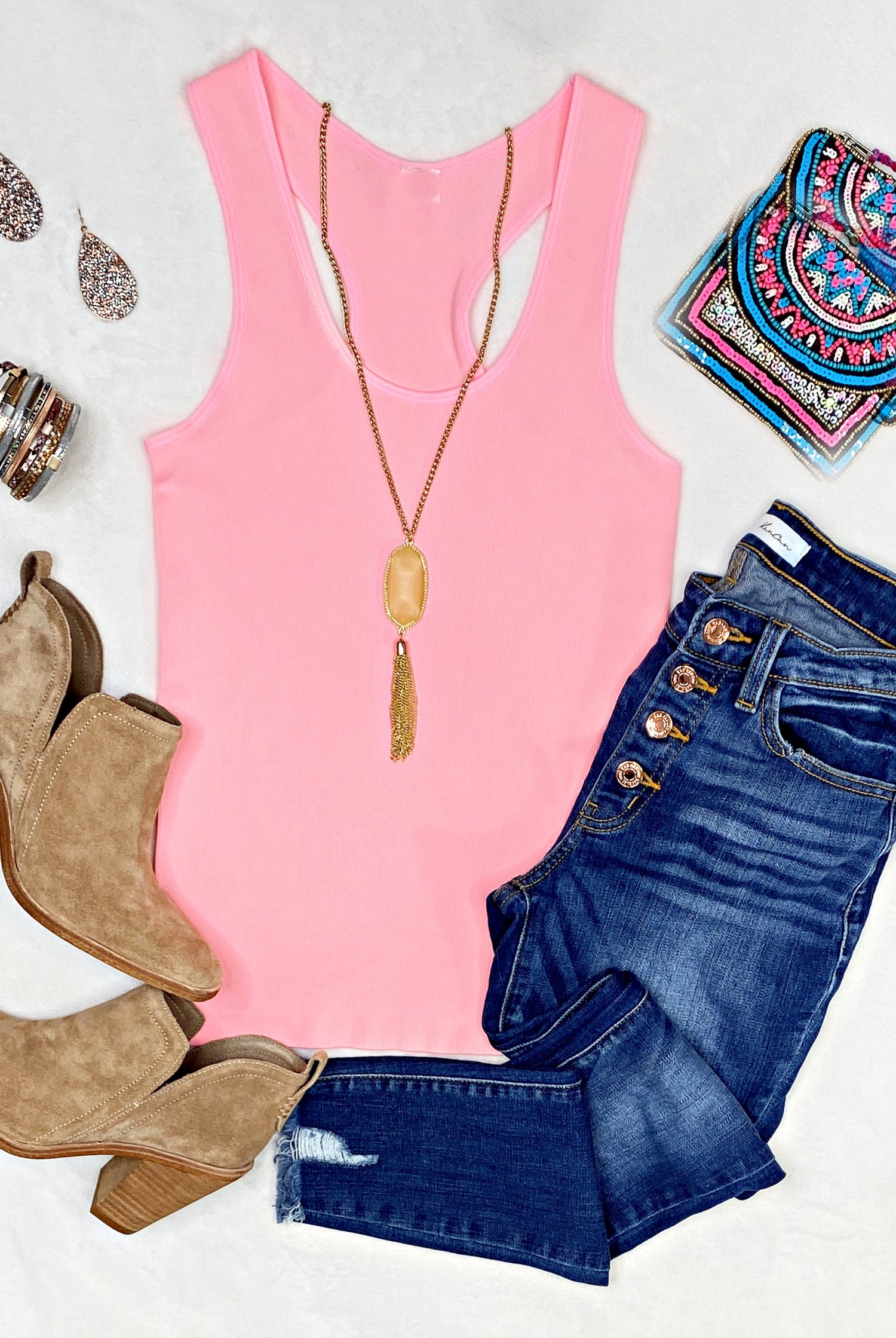 Everyday Basic Ribbed Racerback Tank - Lt Pink-racerback tank top-privityboutique-Privity Boutique, Women’s Fashion Boutique in Mesa, Arizona