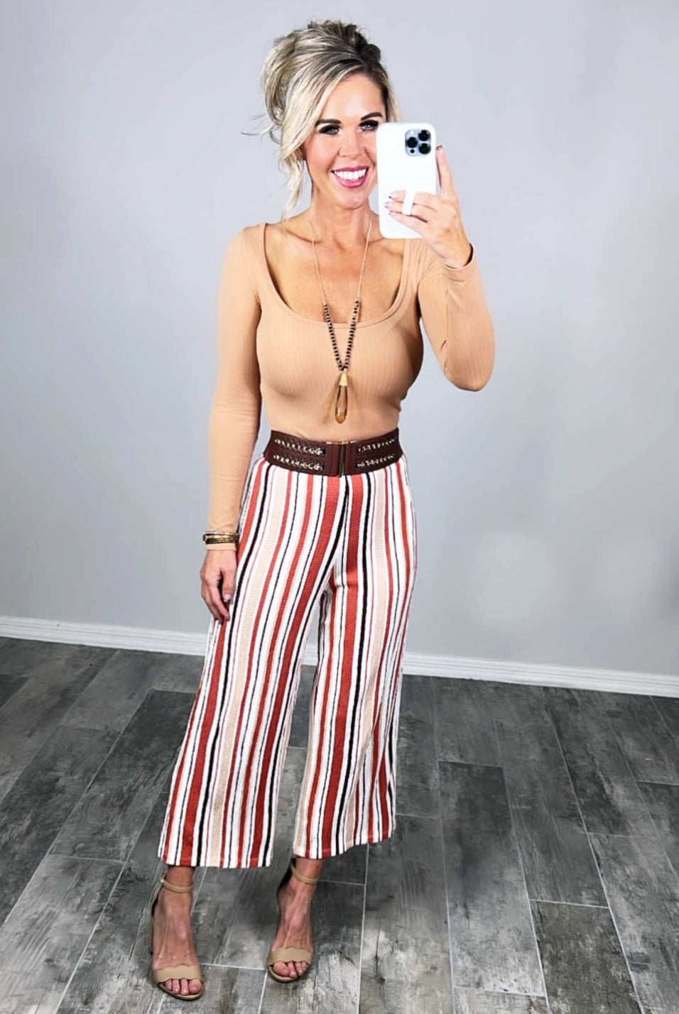 In Good Time Striped Pants - Rust-palazzo-privityboutique.com-Privity Boutique, Women’s Fashion Boutique in Mesa, Arizona
