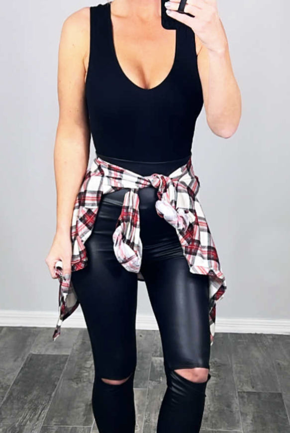 Penny Plaid Flannel Top - Ivory/Red-flannel-privityboutique-Privity Boutique, Women’s Fashion Boutique in Mesa, Arizona