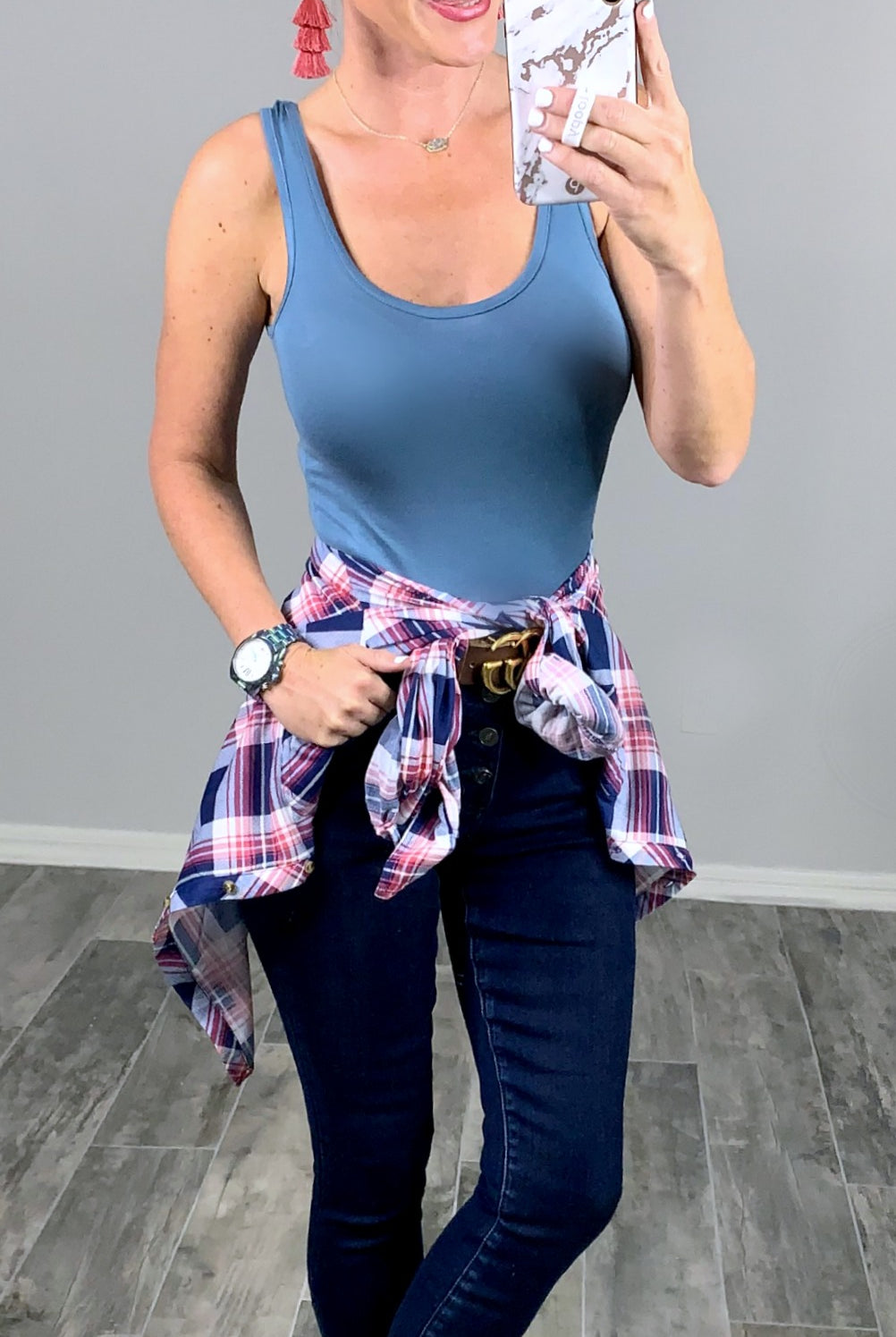 Basic Scoop Tank - Steel Blue-Top-privityboutique.com-Privity Boutique, Women’s Fashion Boutique in Mesa, Arizona
