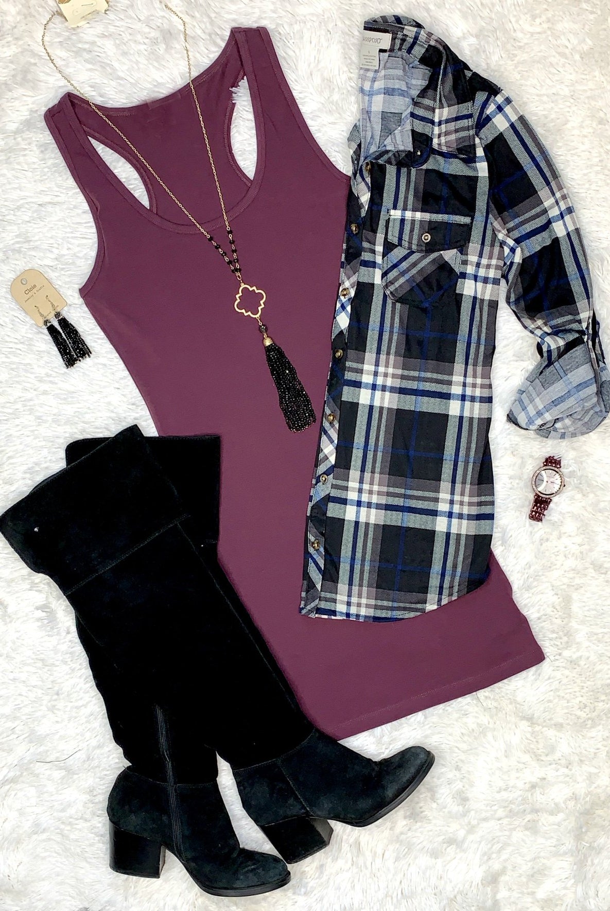 Basic Tank Dress - Eggplant-Top-privityboutique-Privity Boutique, Women’s Fashion Boutique in Mesa, Arizona