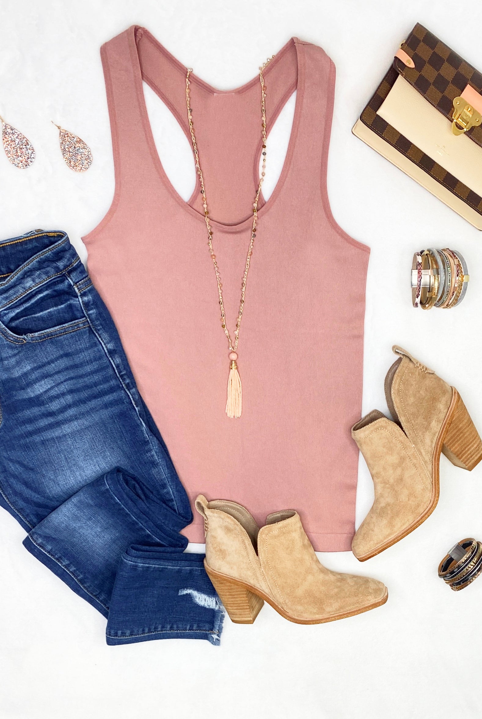 Everyday Basic Ribbed Racerback Tank - Rose-racerback tank top-privityboutique-Privity Boutique, Women’s Fashion Boutique in Mesa, Arizona