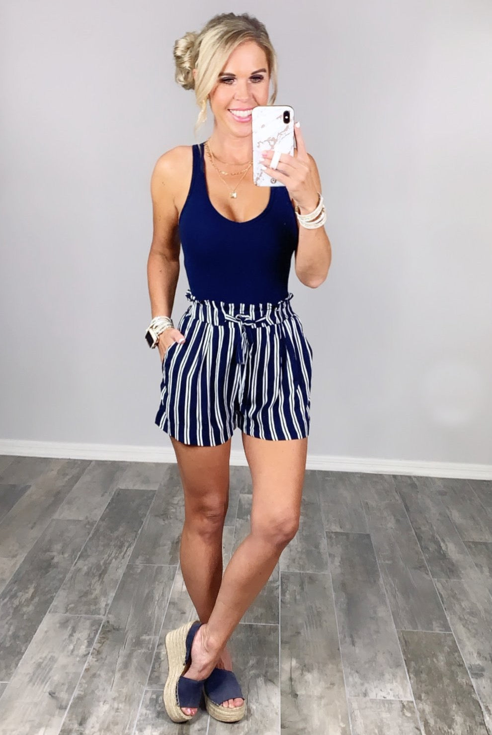 Look Into It Shorts - Navy-Dress-privityboutique.com-Privity Boutique, Women’s Fashion Boutique in Mesa, Arizona