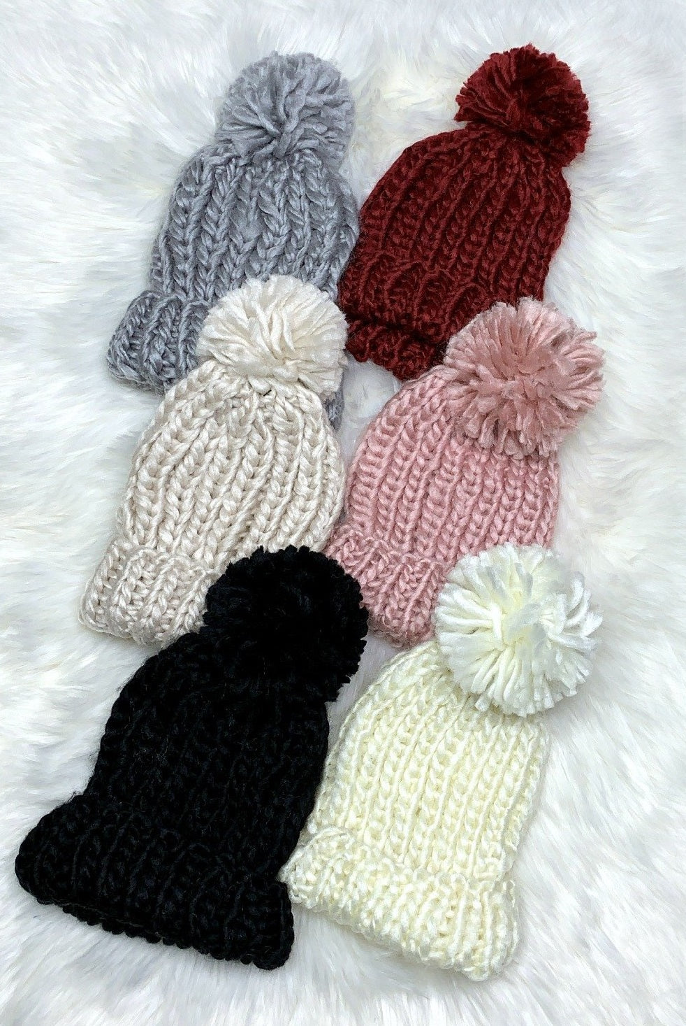 Knit Pom Pom Beanie - Multiple Colors-privityboutique-Privity Boutique, Women’s Fashion Boutique in Mesa, Arizona