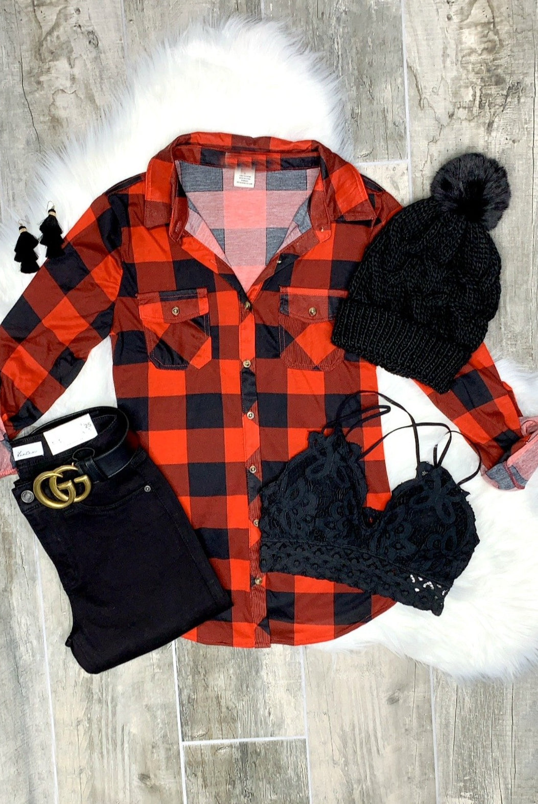 Penny Plaid Flannel Top - Buffalo Red-flannel-privityboutique-Privity Boutique, Women’s Fashion Boutique in Mesa, Arizona