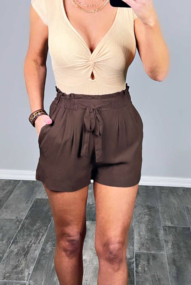 Penny For Your Thoughts Shorts - Brown-Dress-privityboutique.com-Privity Boutique, Women’s Fashion Boutique in Mesa, Arizona