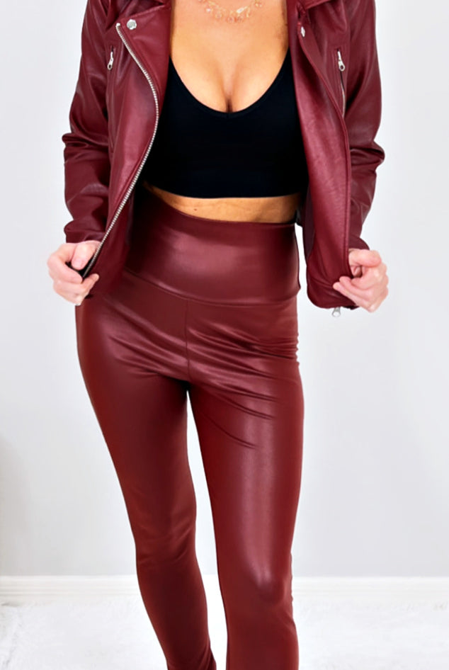 Breaking Promises Faux Leather Jacket - Burgundy-Top-privityboutique.com-Privity Boutique, Women’s Fashion Boutique in Mesa, Arizona