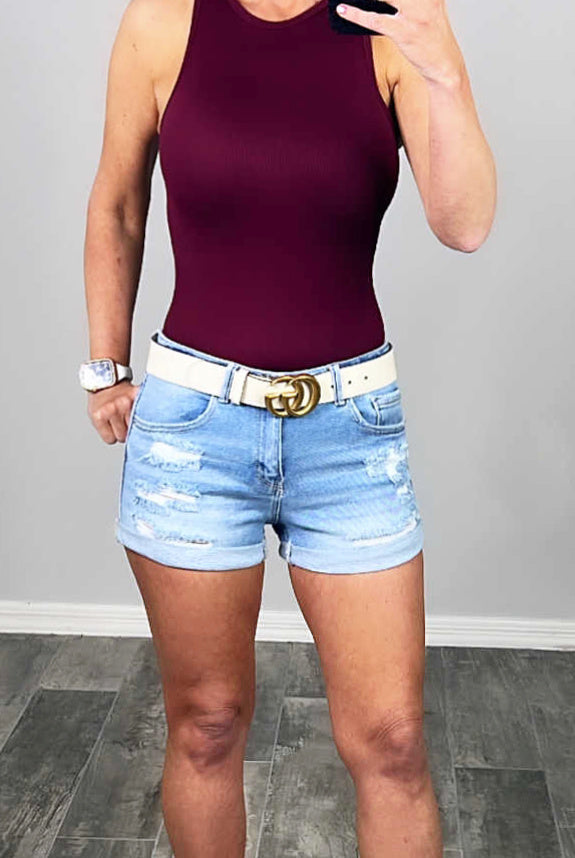 All The Joy Distressed Denim Shorts - Light-shorts-privityboutique.com-Privity Boutique, Women’s Fashion Boutique in Mesa, Arizona