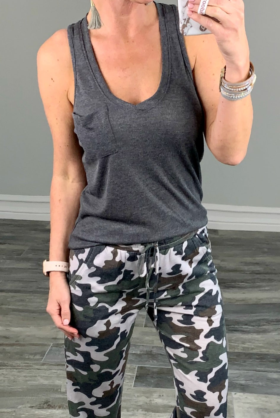 Weekend Vibes Ribbed Pocket Tank - Grey-bandeau-privityboutique-Privity Boutique, Women’s Fashion Boutique in Mesa, Arizona