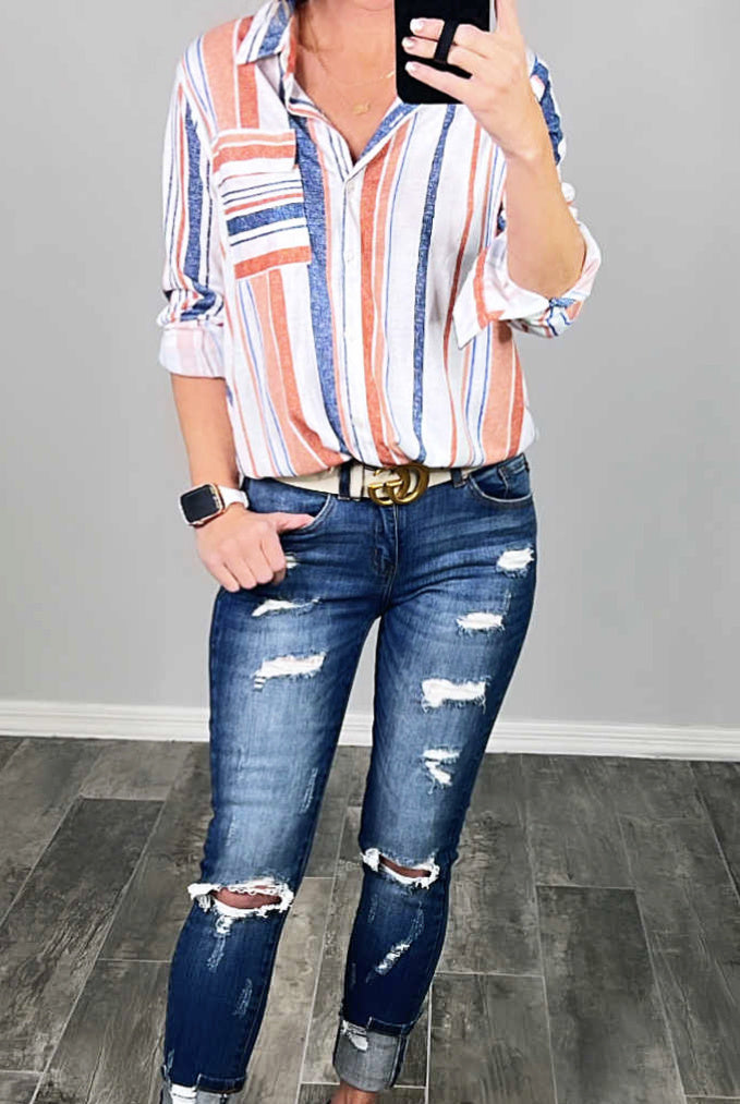 Keep It Coastal Striped Top-flannel-privityboutique-Privity Boutique, Women’s Fashion Boutique in Mesa, Arizona