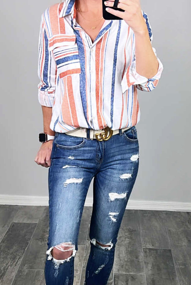 Keep It Coastal Striped Top-flannel-privityboutique-Privity Boutique, Women’s Fashion Boutique in Mesa, Arizona