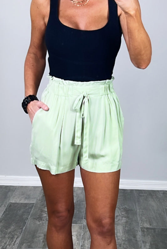 Penny For Your Thoughts Shorts - Sage-Dress-privityboutique.com-Privity Boutique, Women’s Fashion Boutique in Mesa, Arizona