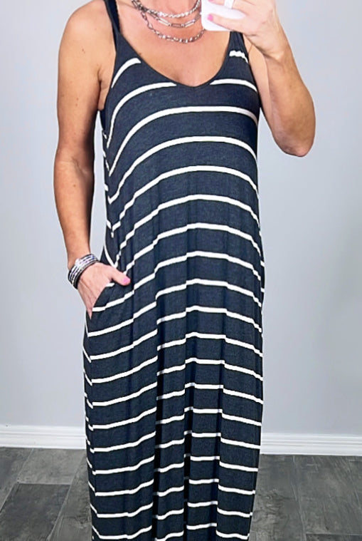 Striped With Pocket Maxi Dress-Dress-privityboutique.com-Privity Boutique, Women’s Fashion Boutique in Mesa, Arizona