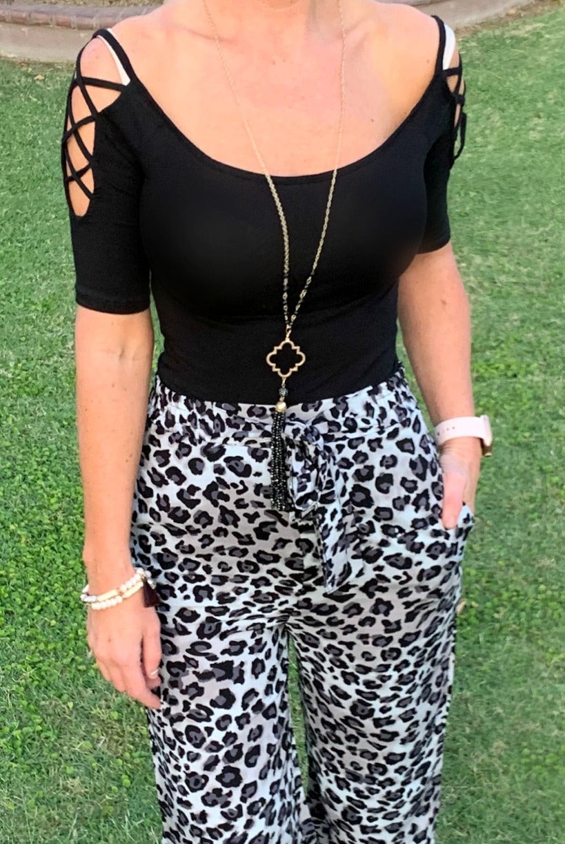 Leopard Pants - Grey-palazzo-privityboutique.com-Privity Boutique, Women’s Fashion Boutique in Mesa, Arizona