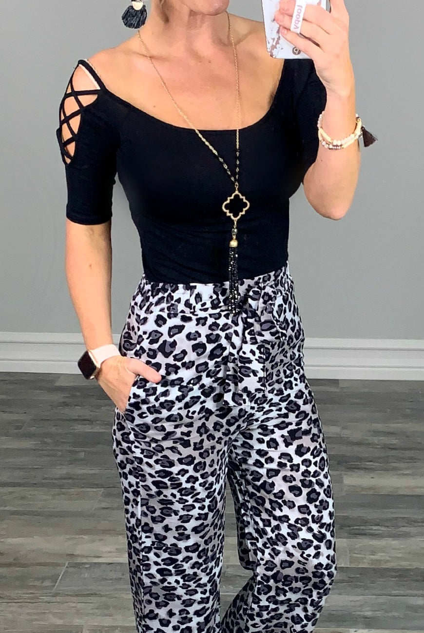 Leopard Pants - Grey-palazzo-privityboutique.com-Privity Boutique, Women’s Fashion Boutique in Mesa, Arizona
