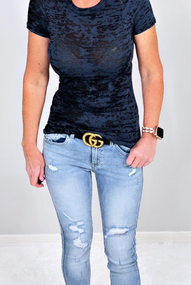 BASIC BURNOUT TEE - BLACK-Top-privityboutique.com-Privity Boutique, Women’s Fashion Boutique in Mesa, Arizona