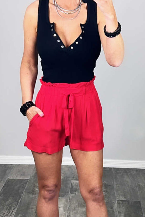 Penny For Your Thoughts Shorts - Red-Dress-privityboutique.com-Privity Boutique, Women’s Fashion Boutique in Mesa, Arizona