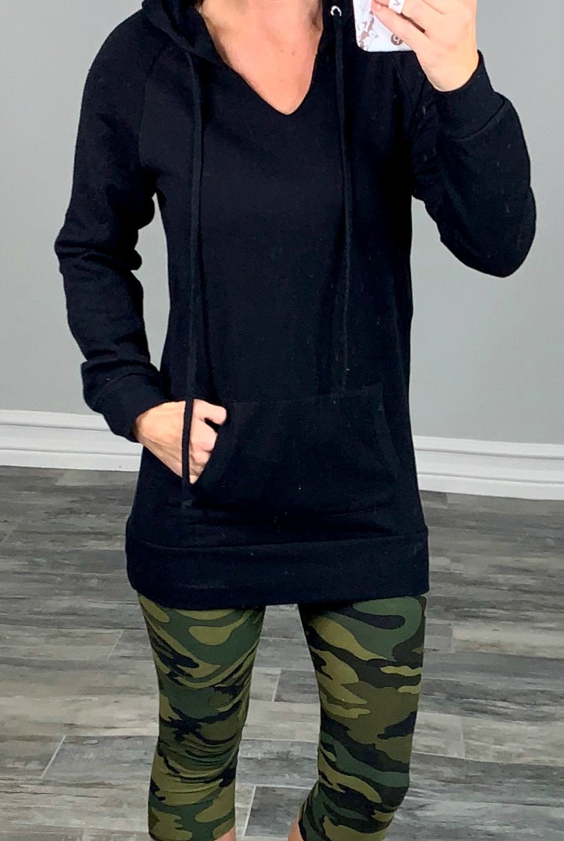 Long Hooded Sweatshirt: Black-Tunic-privityboutique-Privity Boutique, Women’s Fashion Boutique in Mesa, Arizona