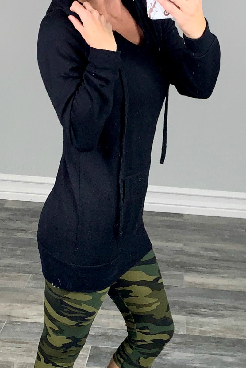 Long Hooded Sweatshirt: Black-Tunic-privityboutique-Privity Boutique, Women’s Fashion Boutique in Mesa, Arizona