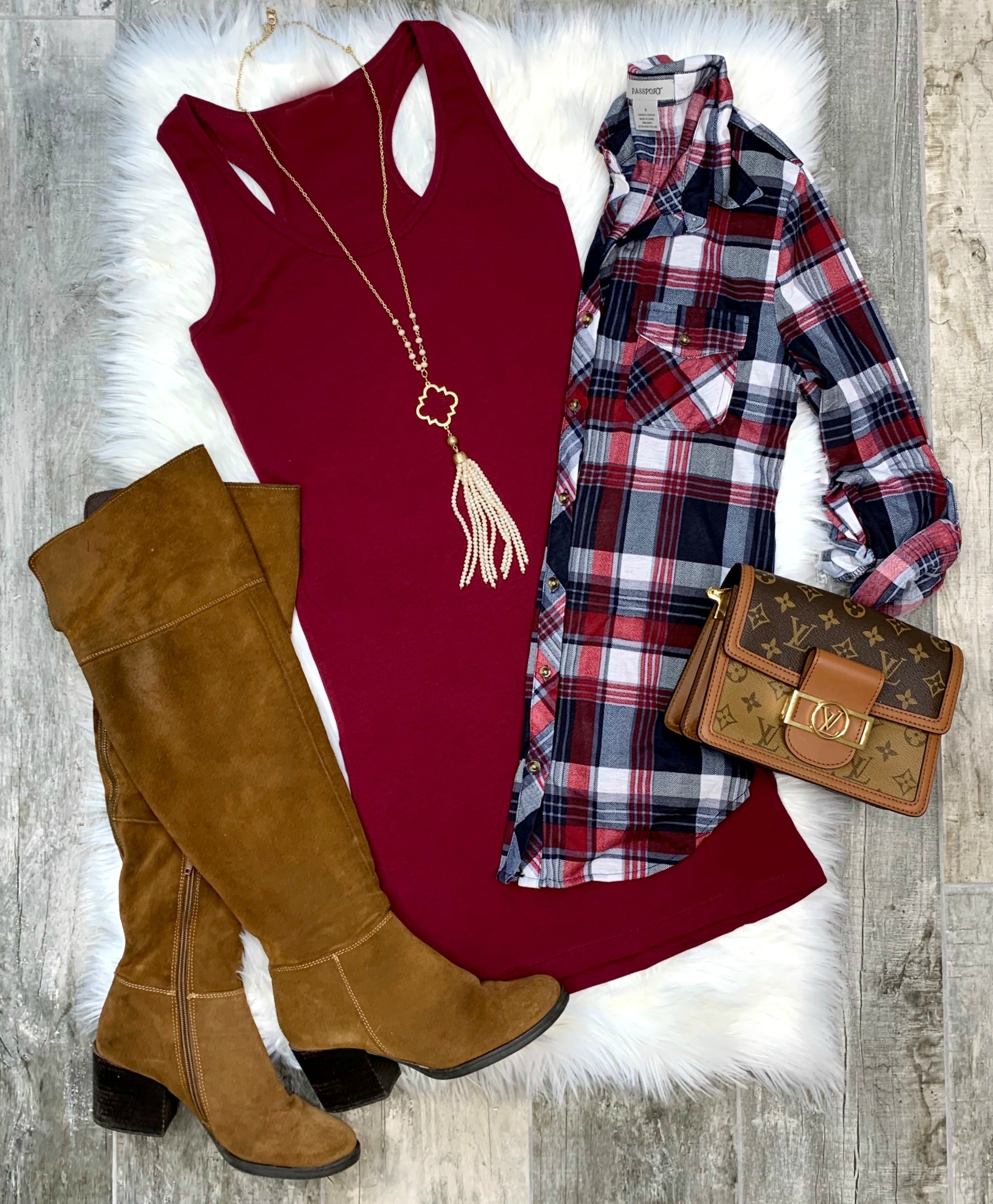 Penny Plaid Flannel Top - Burgundy/Navy/White-flannel-privityboutique-Privity Boutique, Women’s Fashion Boutique in Mesa, Arizona