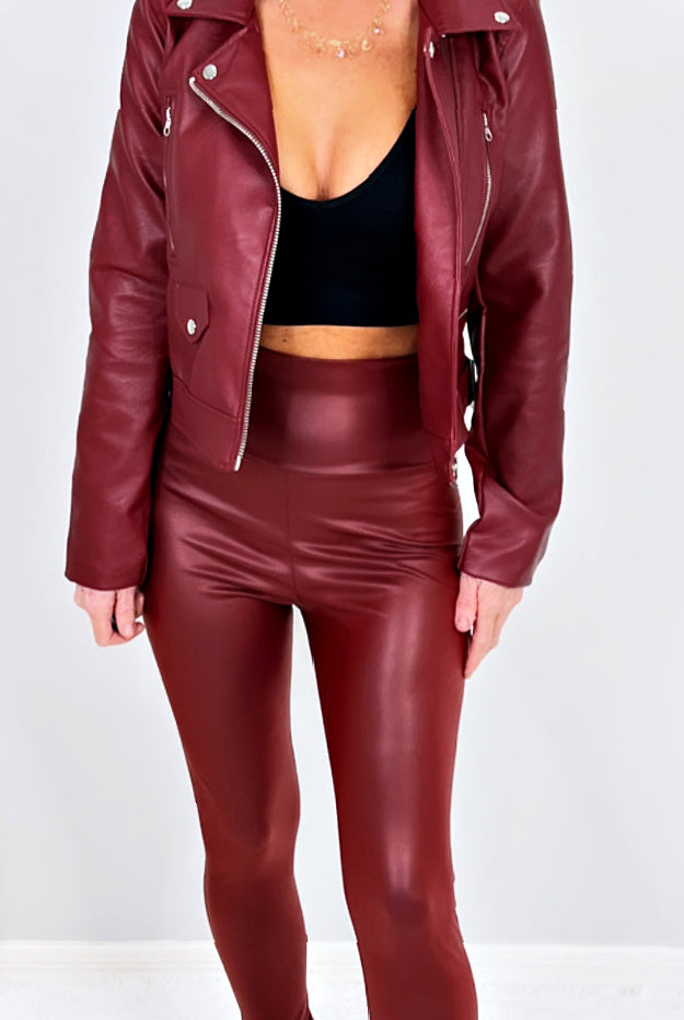 Breaking Promises Faux Leather Jacket - Burgundy-Top-privityboutique.com-Privity Boutique, Women’s Fashion Boutique in Mesa, Arizona