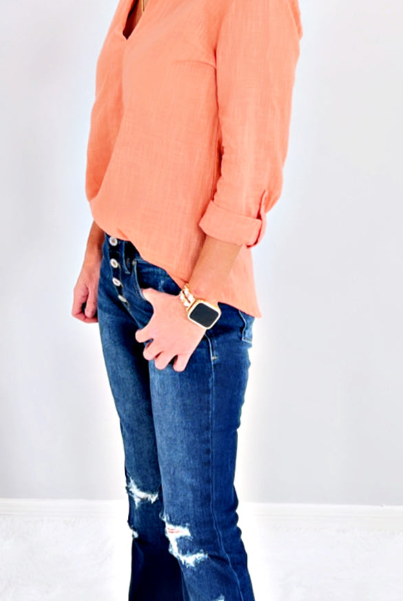 Talia Distressed Button Front Flare Jeans - Dark-jeans-privityboutique-Privity Boutique, Women’s Fashion Boutique in Mesa, Arizona