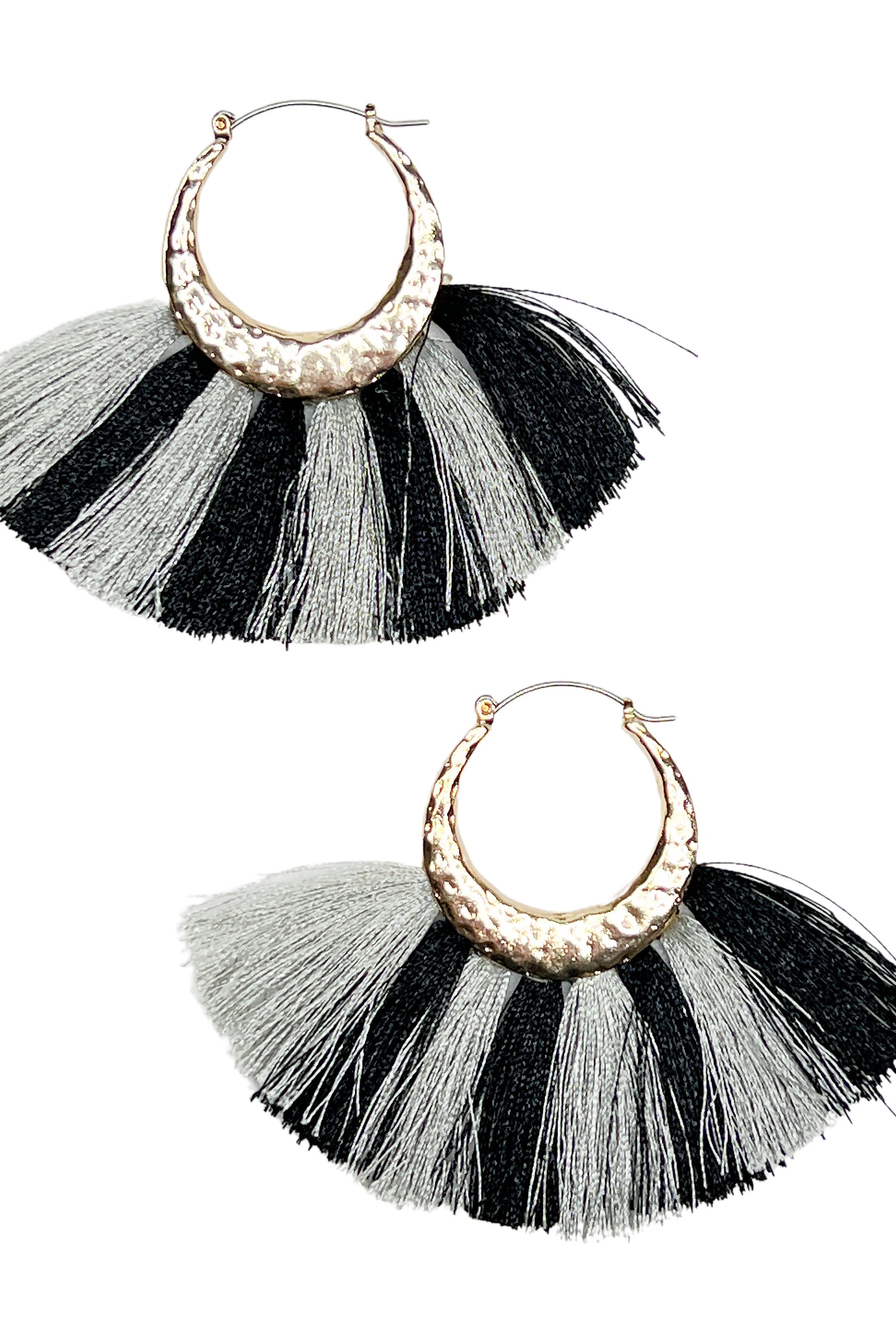 Looking Out Tassel Earrings: Black/Grey-earrings-privityboutique.com-Privity Boutique, Women’s Fashion Boutique in Mesa, Arizona