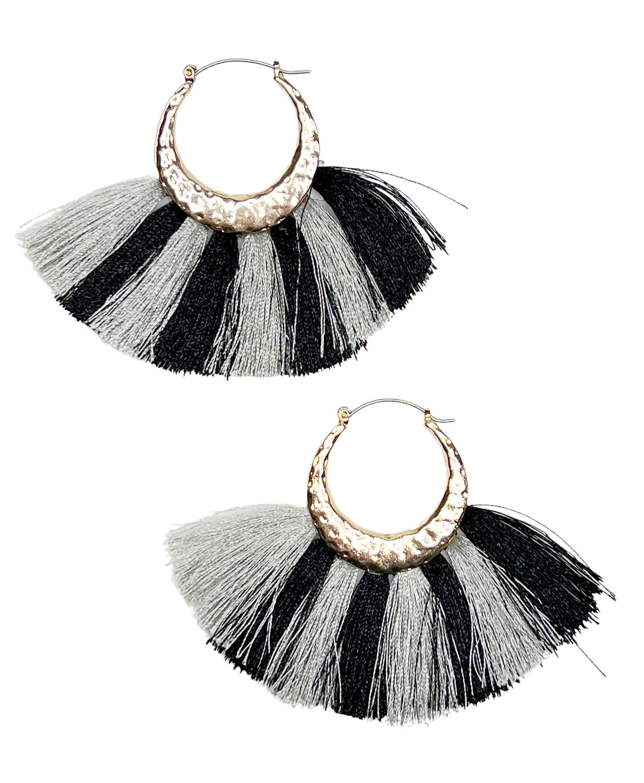 Looking Out Tassel Earrings: Black/Grey-earrings-privityboutique.com-Privity Boutique, Women’s Fashion Boutique in Mesa, Arizona