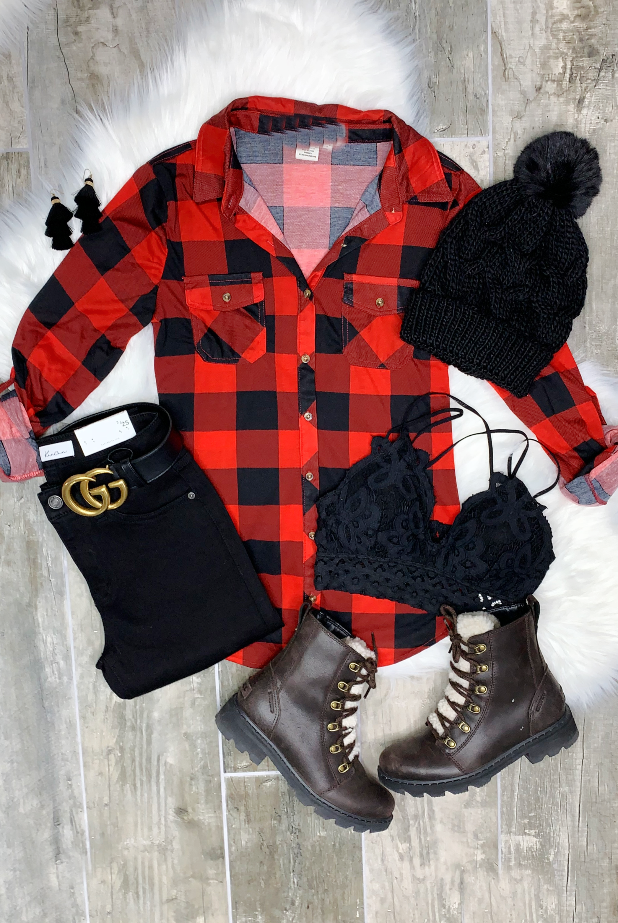 Penny Plaid Flannel Top - Buffalo Red-flannel-privityboutique-Privity Boutique, Women’s Fashion Boutique in Mesa, Arizona