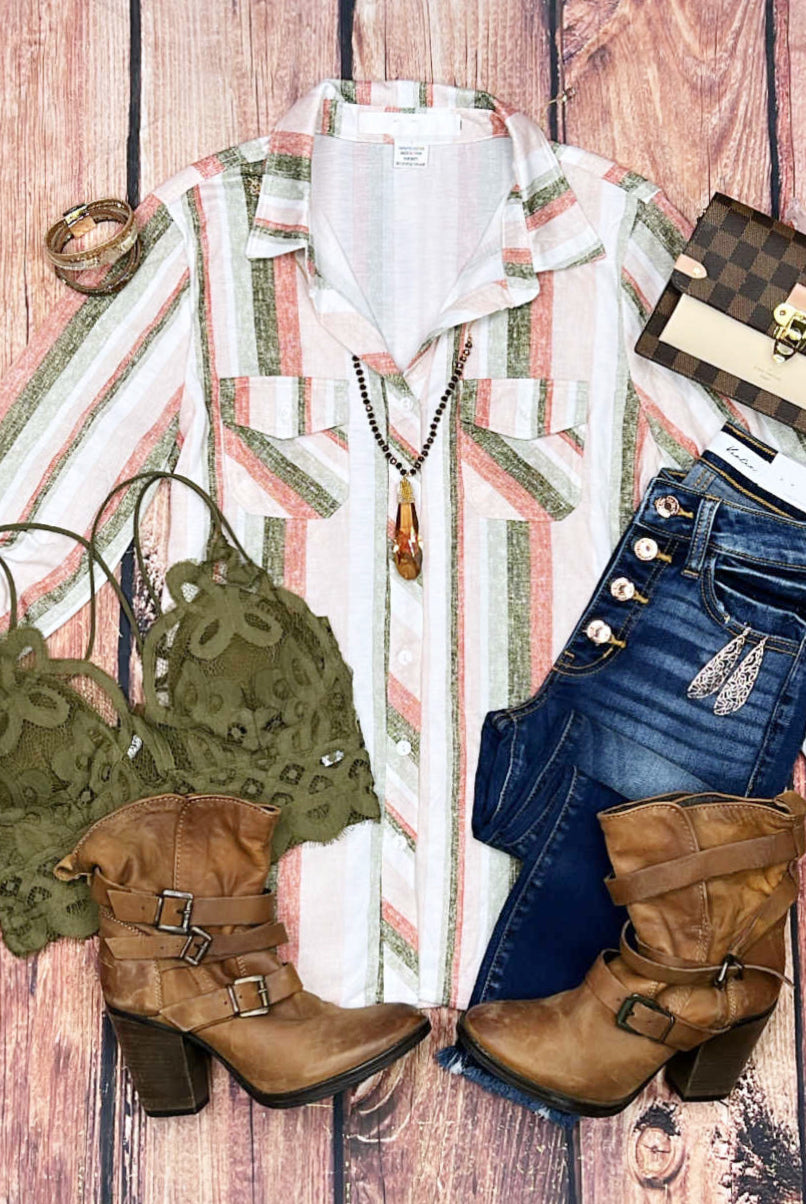 Fall Stripes Top-flannel-privityboutique-Privity Boutique, Women’s Fashion Boutique in Mesa, Arizona