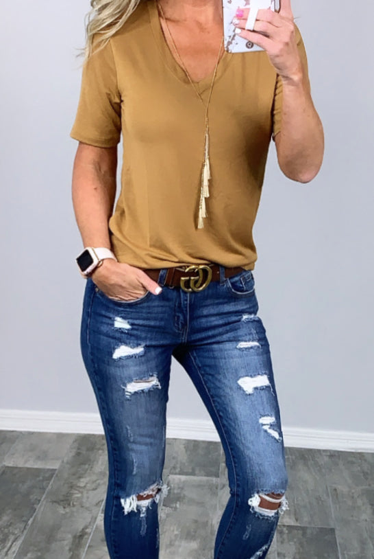 Not Your Boyfriends Tee - Coffee-Short Sleeve Top-privityboutique-Privity Boutique, Women’s Fashion Boutique in Mesa, Arizona