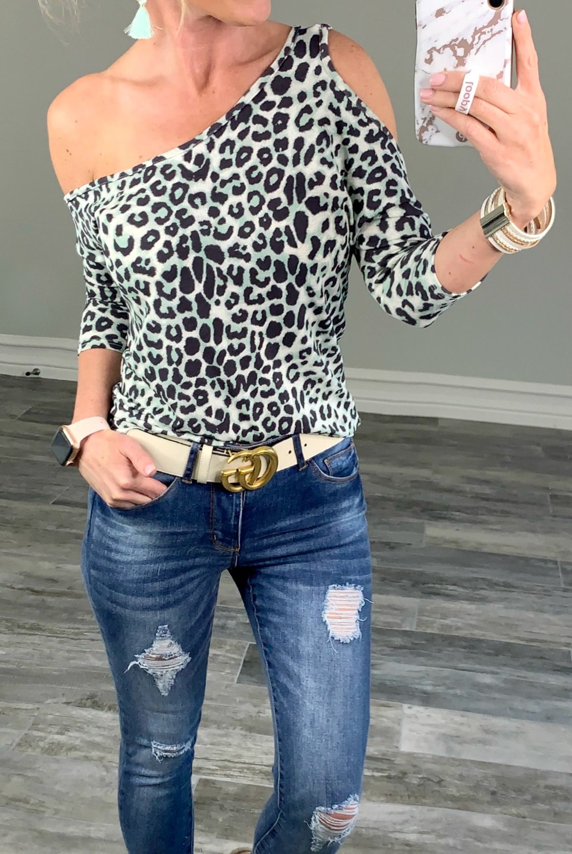 Leopard Cold Shoulder Top-Top-privityboutique-Privity Boutique, Women’s Fashion Boutique in Mesa, Arizona