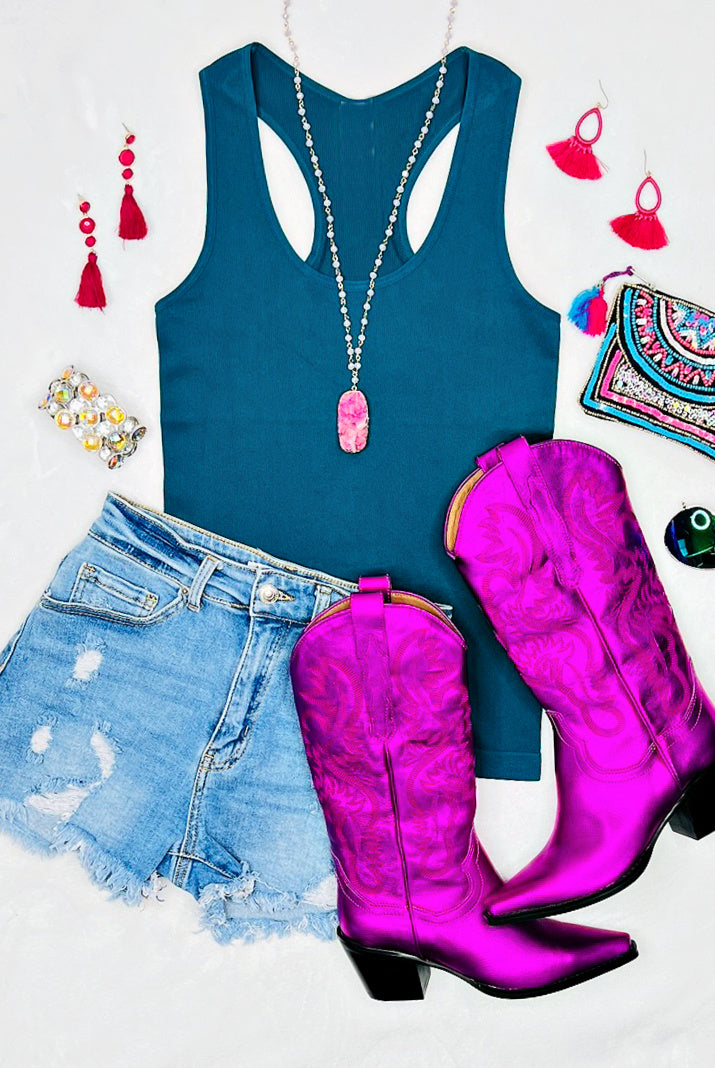 Everyday Basic Ribbed Racerback Tank - Teal-racerback tank top-privityboutique-Privity Boutique, Women’s Fashion Boutique in Mesa, Arizona